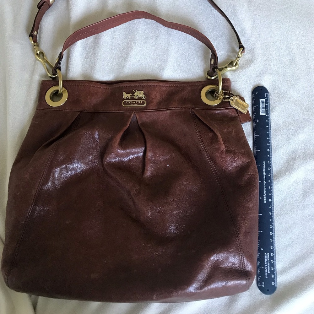 Coach Leather Handbag with small leather pouch